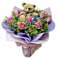 1 adet 15 ile 20 cm boyutlar�nda ay� ve 11 adet yapay g�llerden demet 