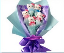 �lgin� Hediyeler 5 adet yapay g�l ve 5 adet ay�c�ktan g�rsel buket 